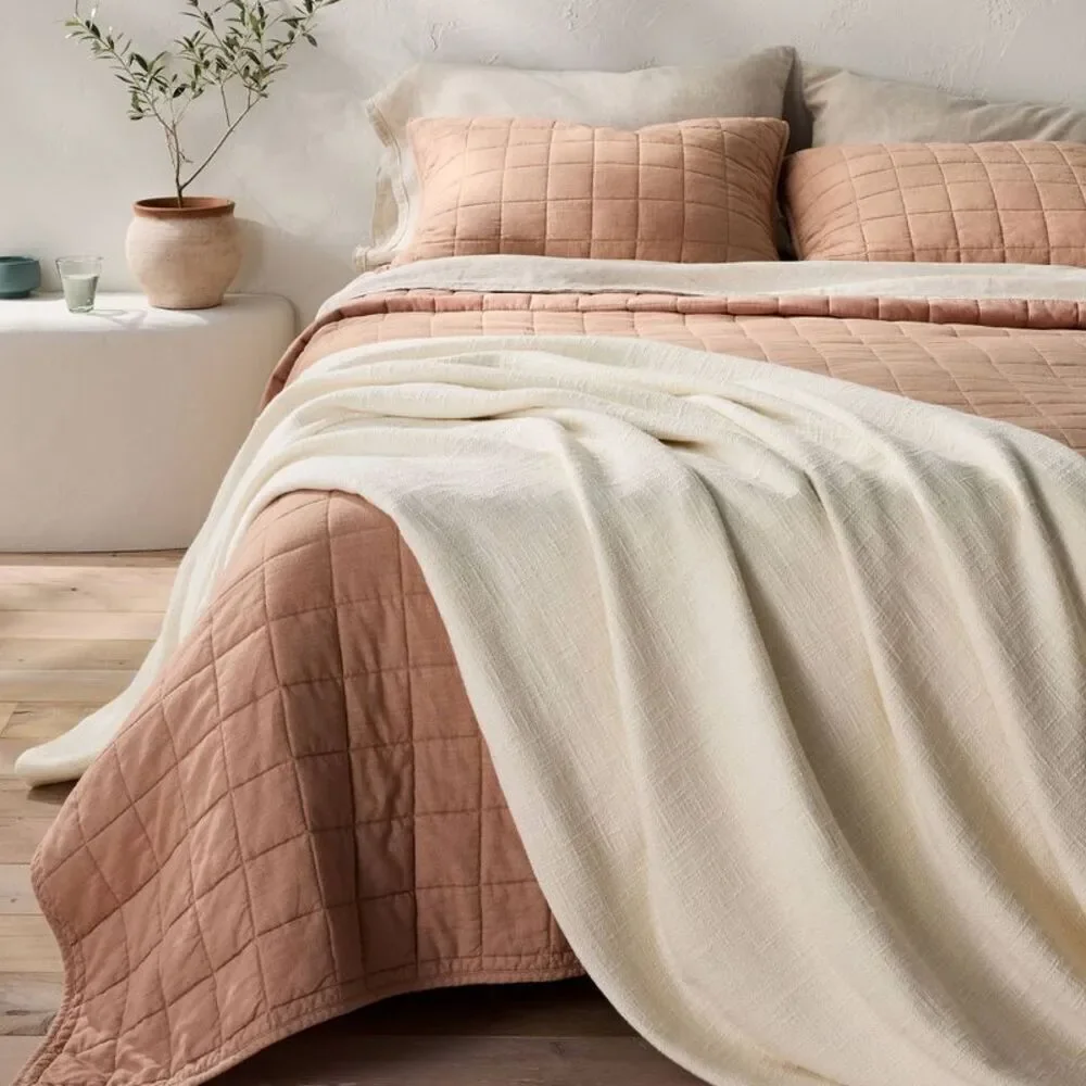 Casaluna - King Cotton Slub Blanket Natural - Casaluna Natural